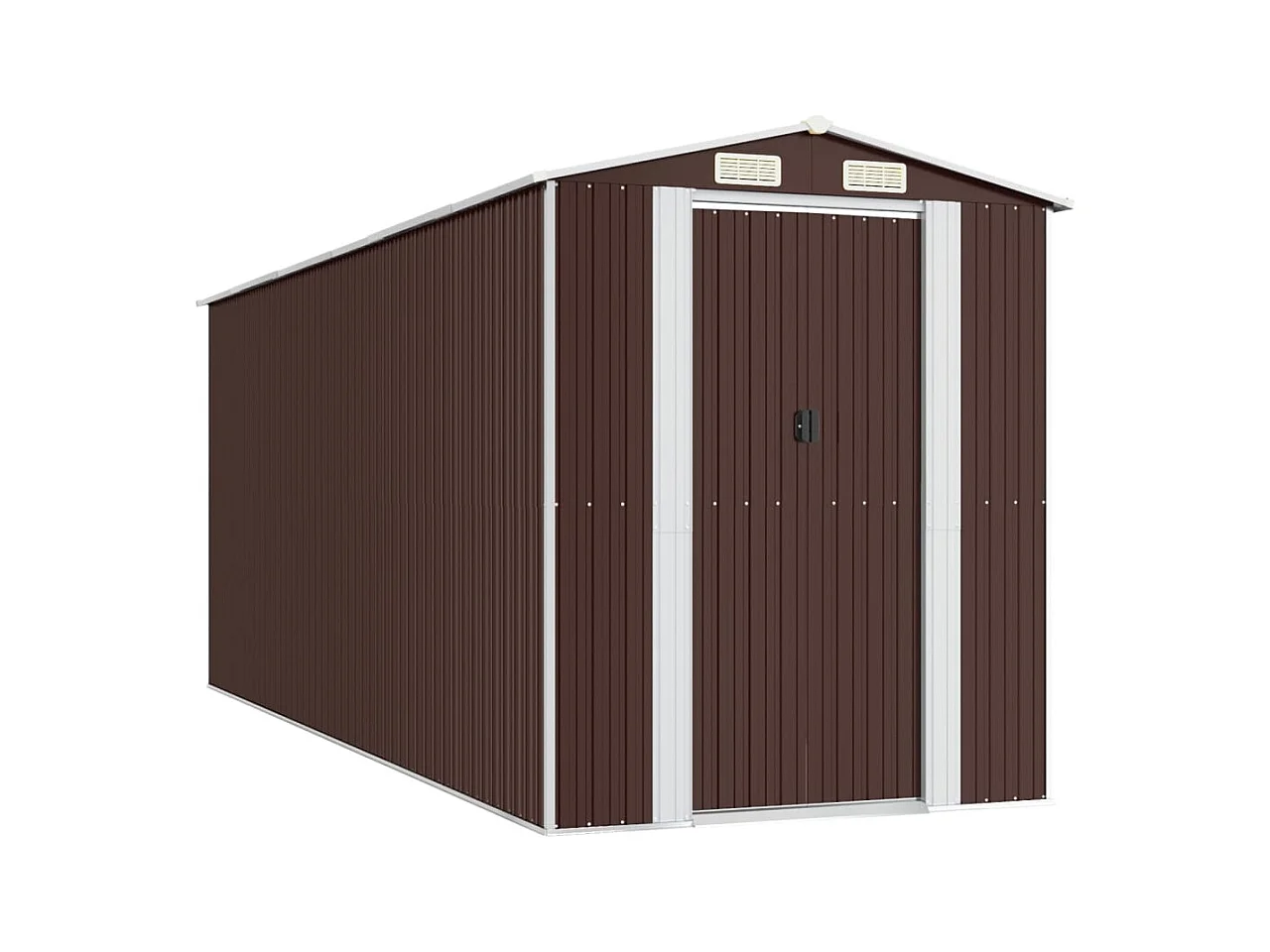 Abri de jardin Marron foncé 192x523x223 Acier galvanisé