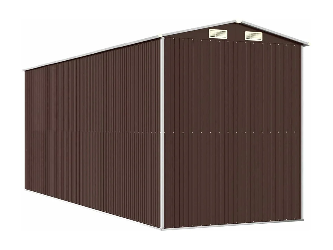 Abri de jardin Marron foncé 192x523x223 Acier galvanisé