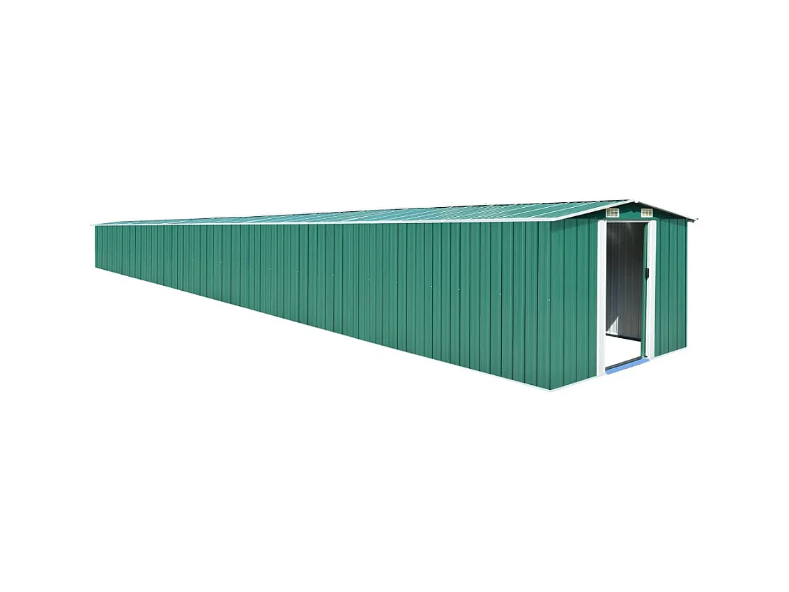 Abri de jardin Vert 257x990x181 Acier galvanisé