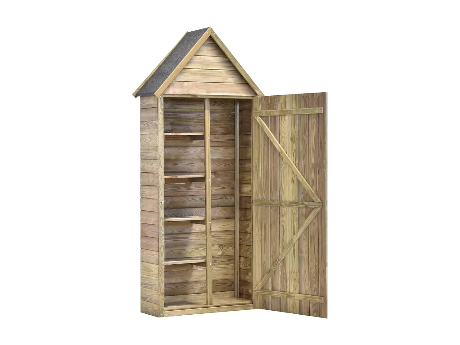 Abri à outils de jardin avec porte 77x28x178 Pinède imprégnée