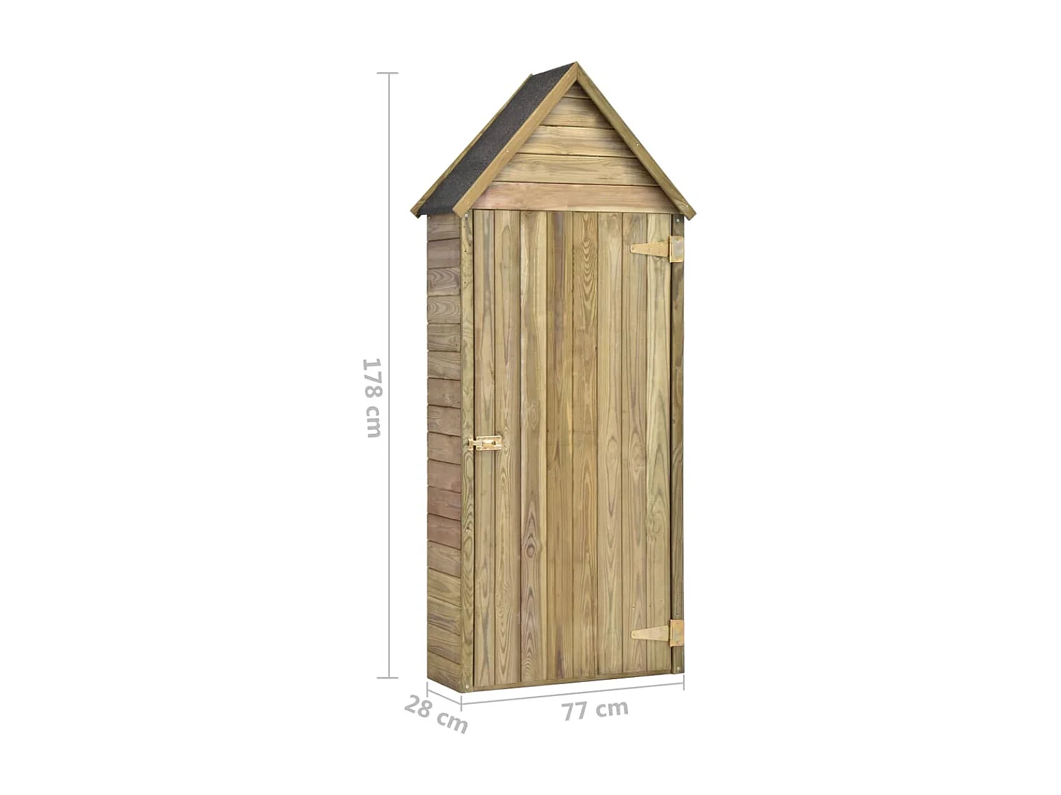 Abri à outils de jardin avec porte 77x28x178 Pinède imprégnée