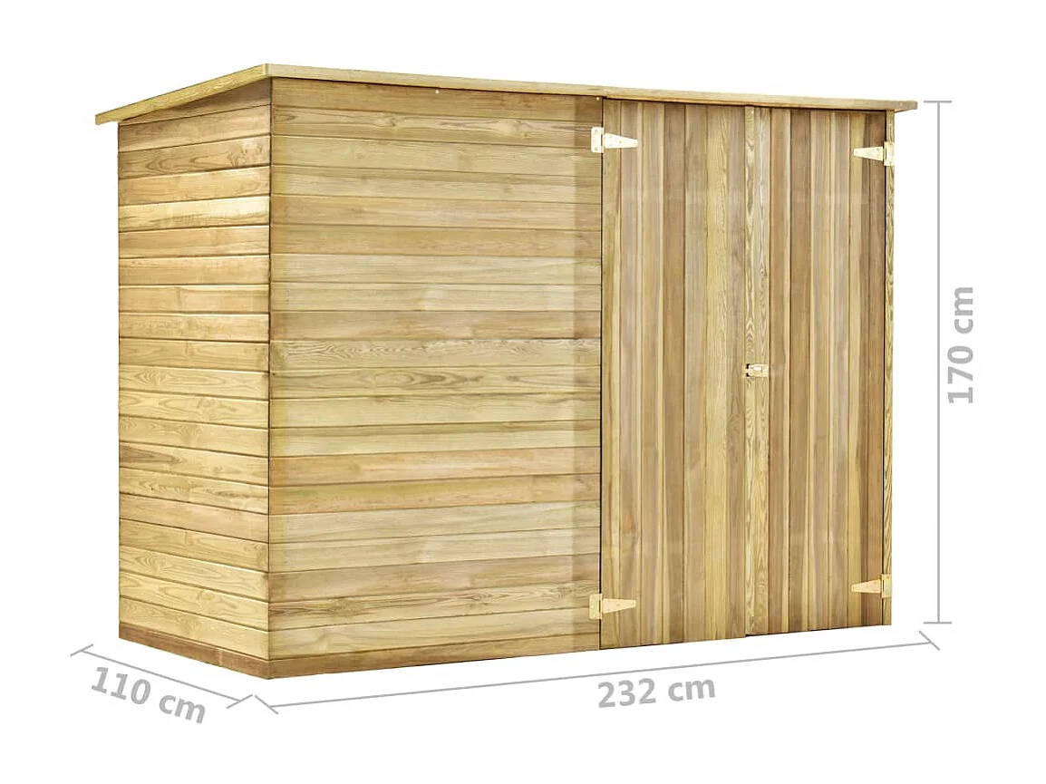 Abri de jardin 232x110x170 Bois de pin imprégné