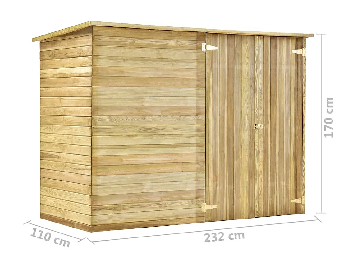Abri à vélo de jardin 232x110x170 Bois de pin imprégné