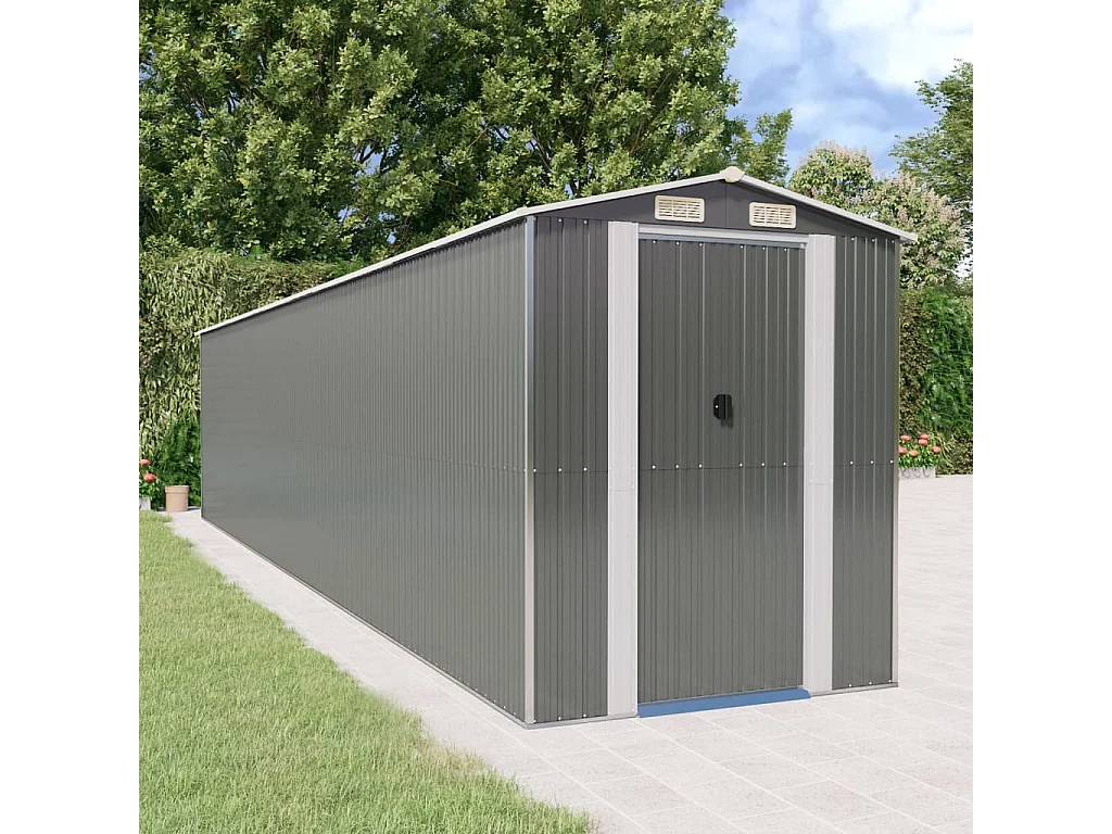 Abri de jardin Gris clair 192x938x223 Acier galvanisé