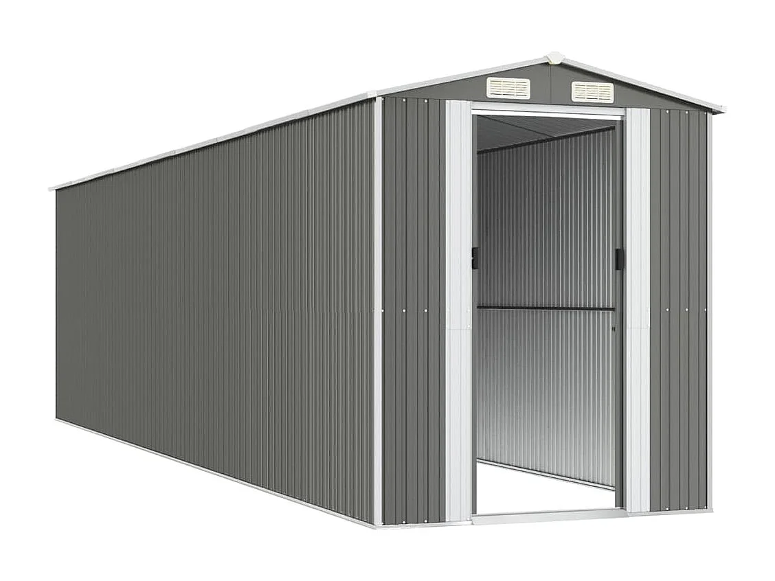 Abri de jardin Gris clair 192x772x223 Acier galvanisé