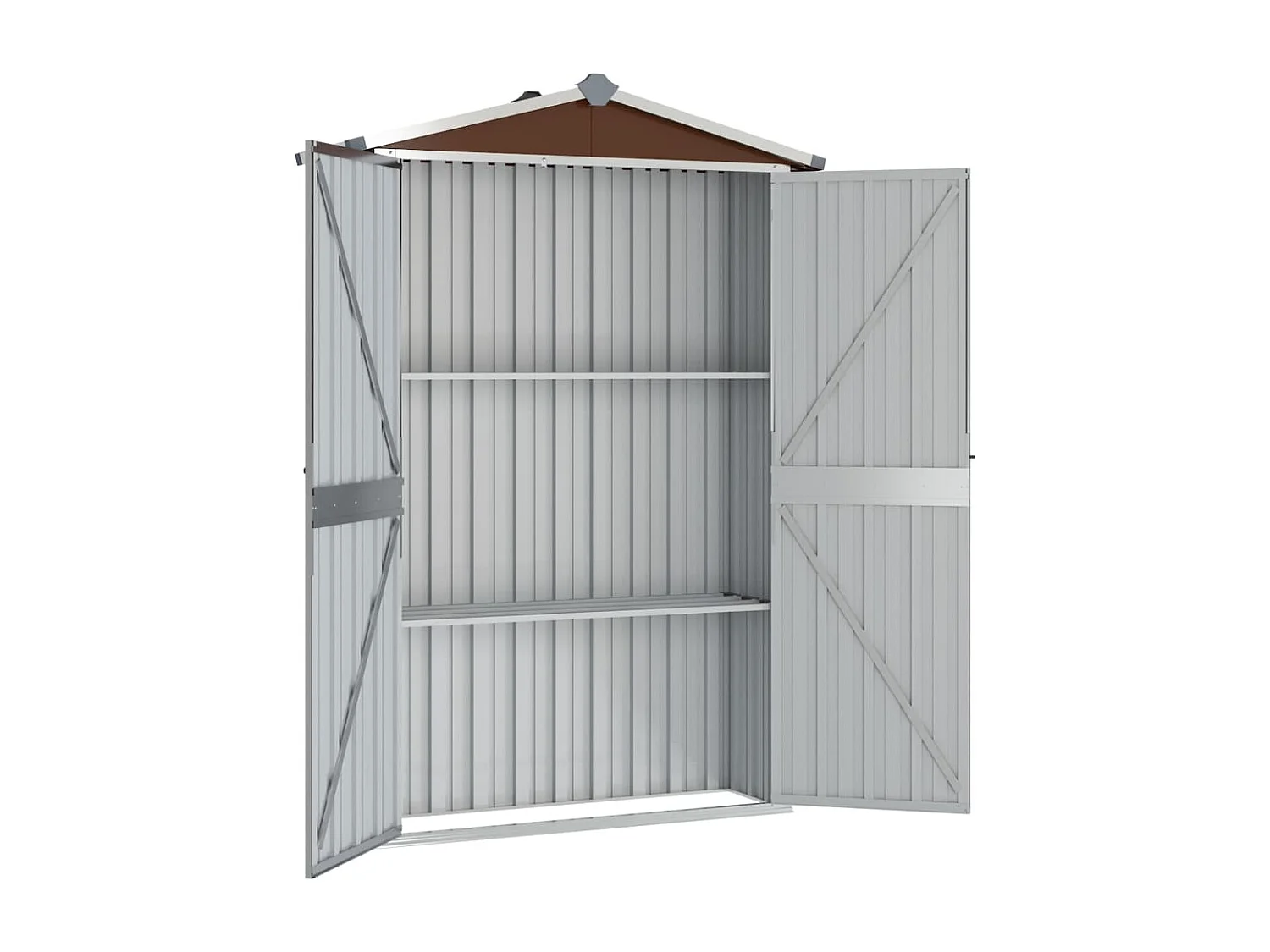 Abri de jardin Marron 107,5x46x183 Acier galvanisé
