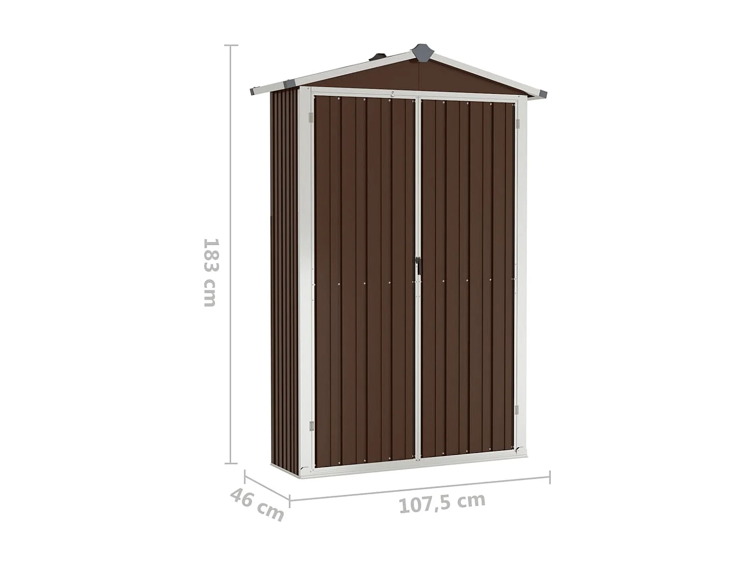 Abri de jardin Marron 107,5x46x183 Acier galvanisé
