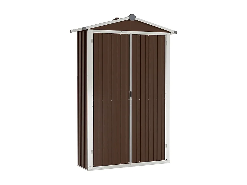 Abri de jardin Marron 107,5x46x183 Acier galvanisé