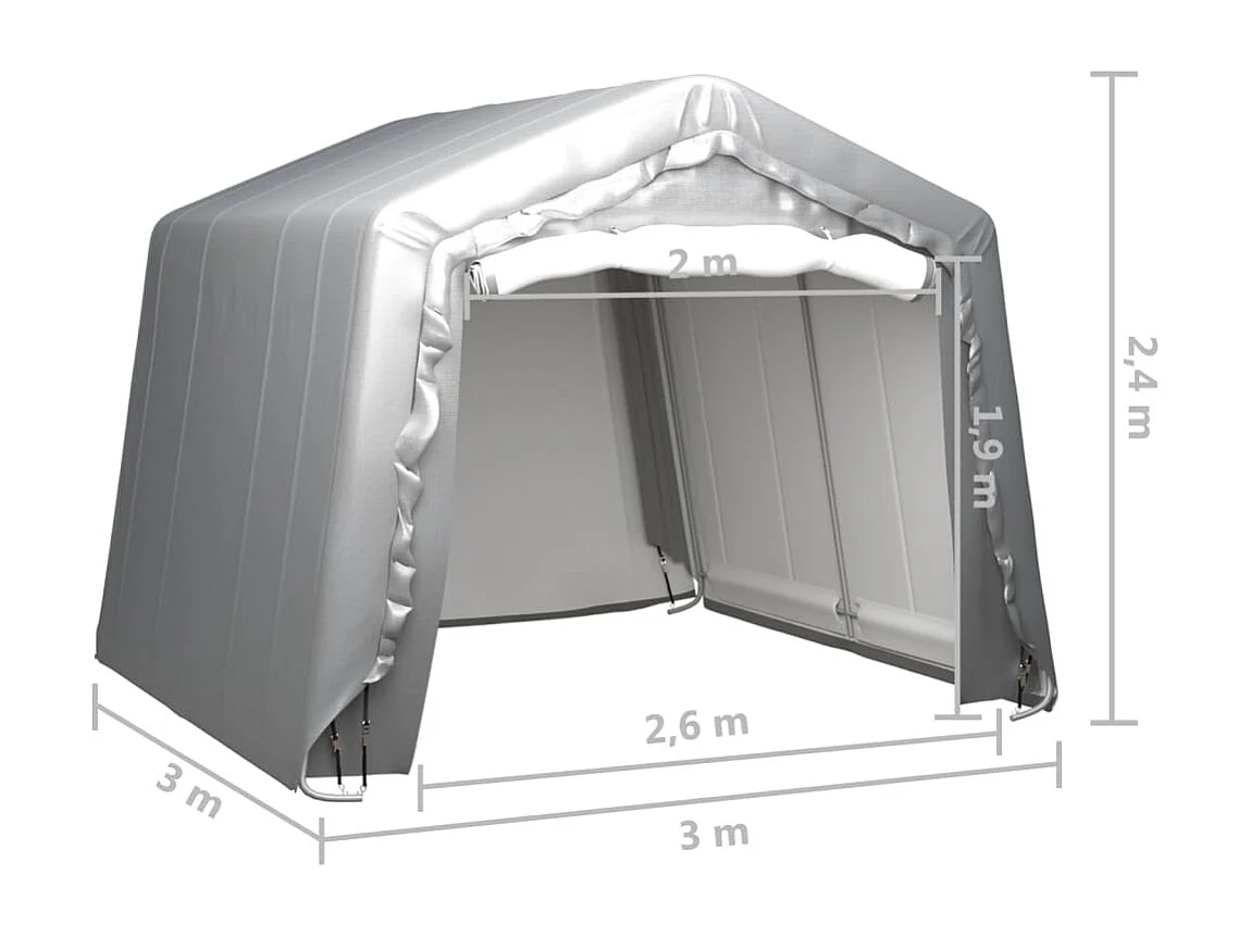 Tente de rangement 300x300 Acier Gris