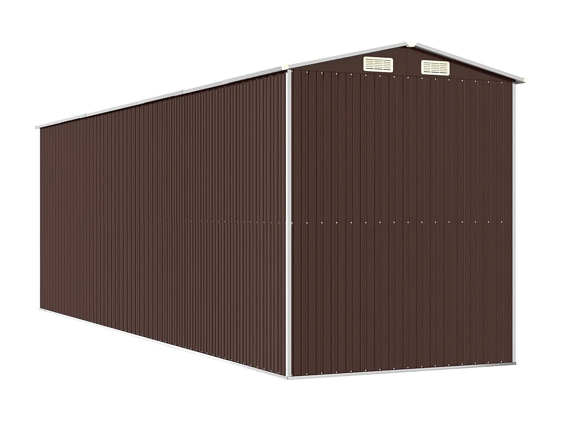 Abri de jardin Marron foncé 192x606x223 Acier galvanisé