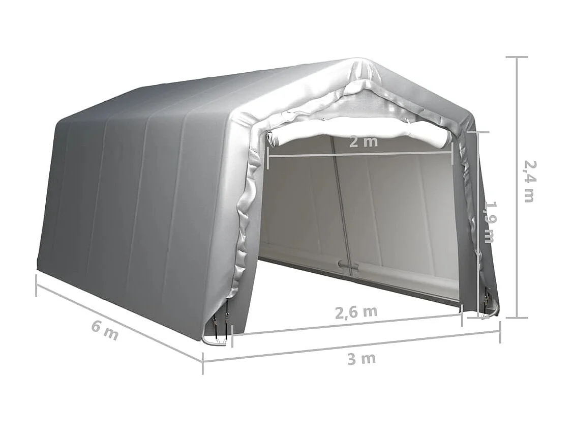 Tente de rangement 300x600 Acier Gris