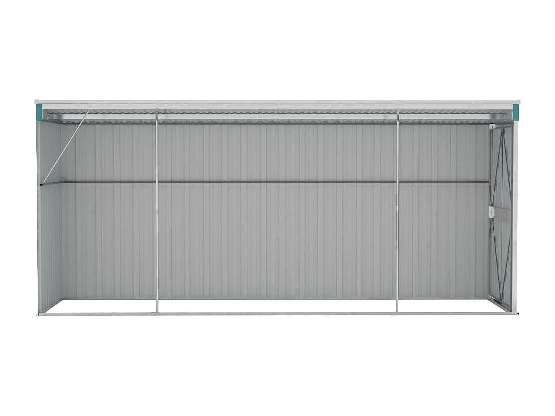 Abri de jardin mural Vert 118x382x178 Acier galvanisé