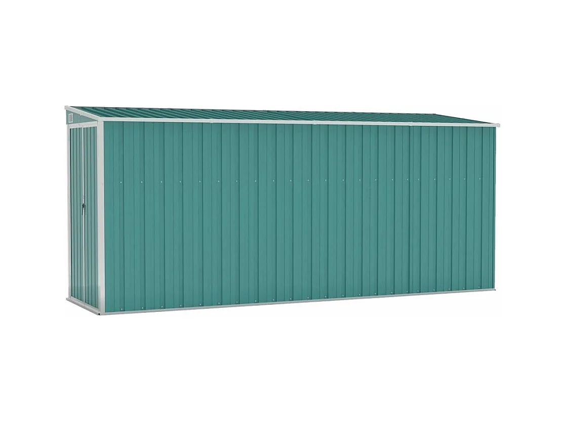 Abri de jardin mural Vert 118x382x178 Acier galvanisé