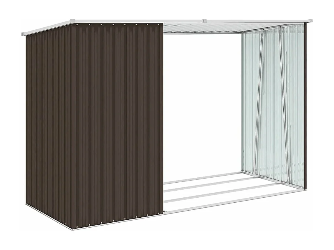Abri à bois de jardin Marron 245x98x159 Acier galvanisé