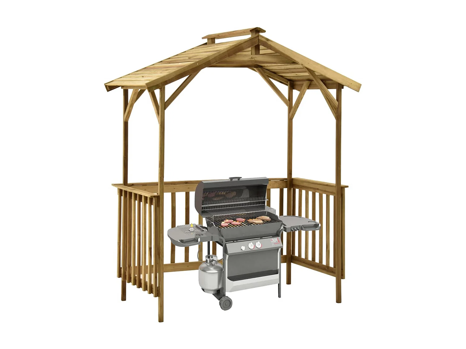 Abri de barbecue 163,5x93x210 Bois de pin imprégné