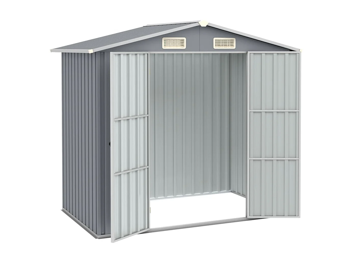 Abri de jardin Gris 205x129x183 Acier galvanisé