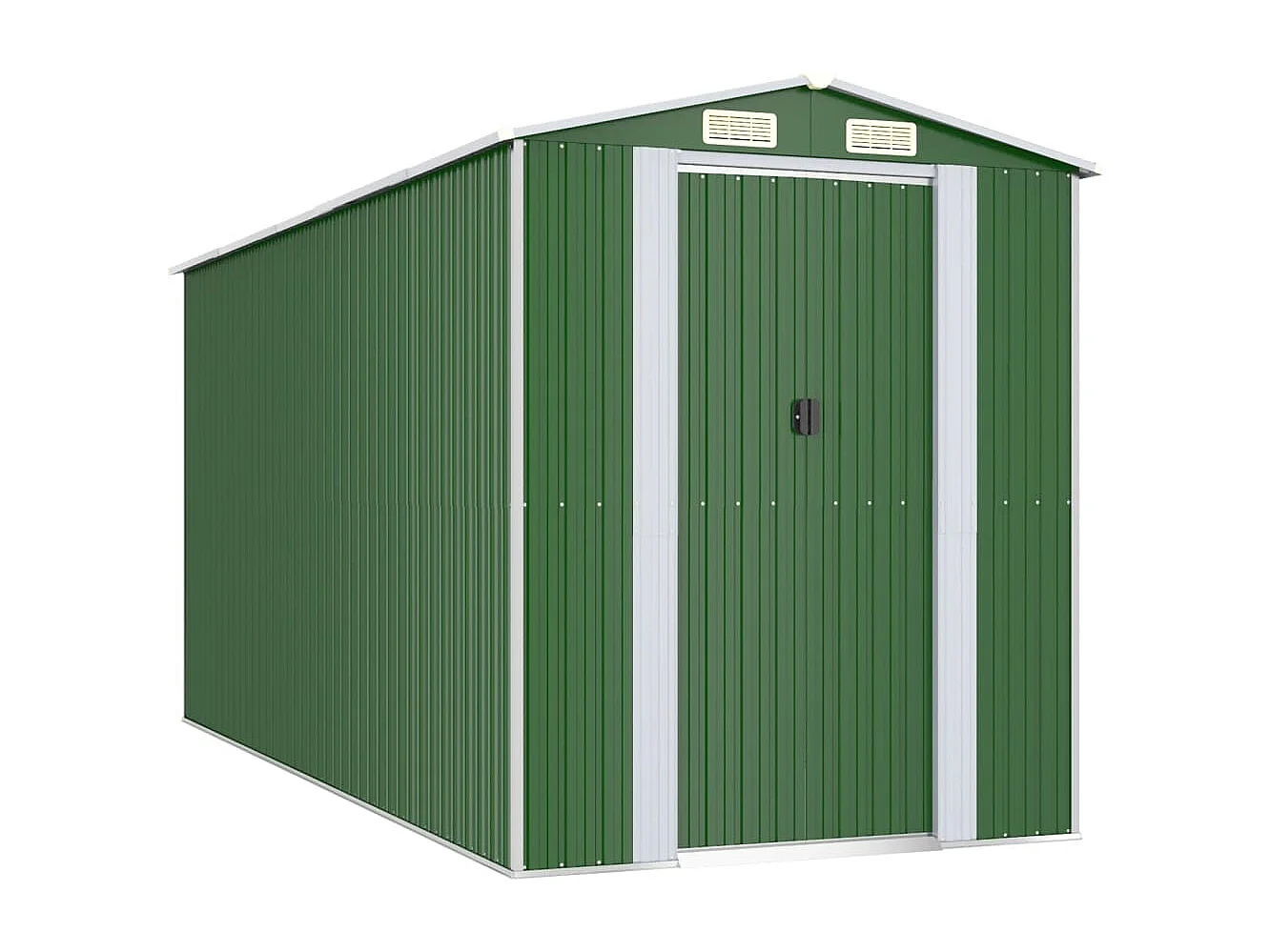Abri de jardin Vert 192x440x223 Acier galvanisé