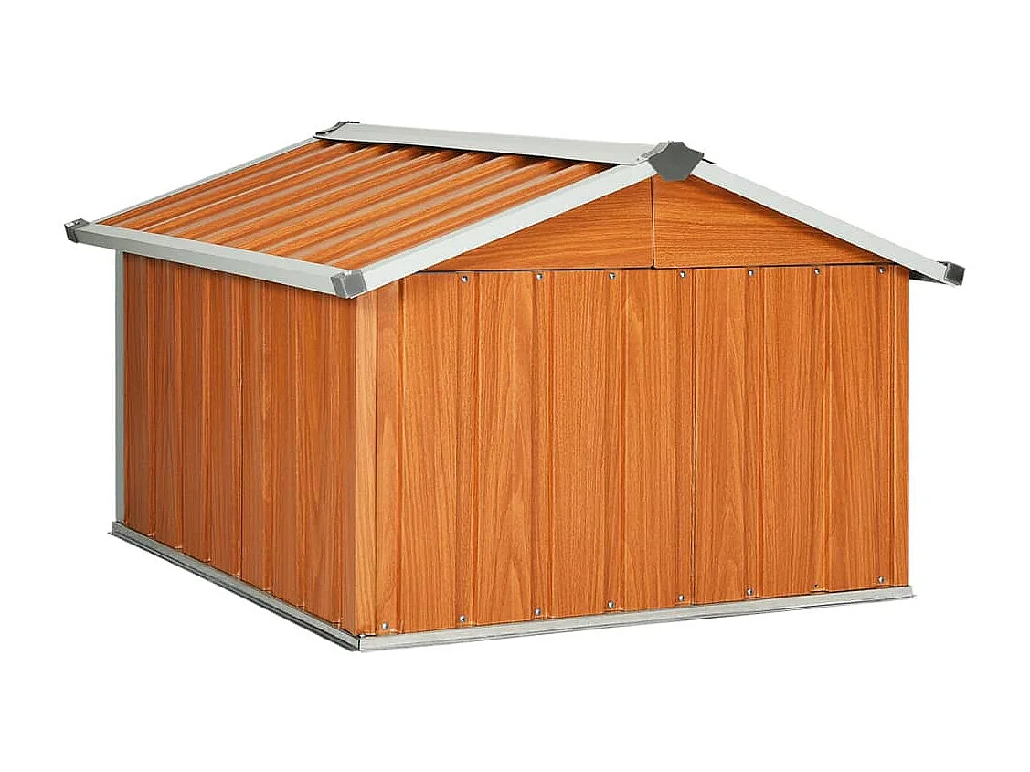 Abri pour robot de jardin 92x97x63 Acier galvanisé Marron