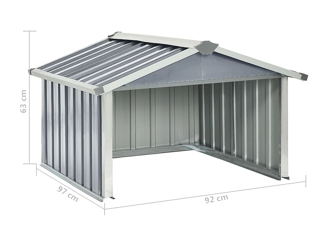 Abri pour robot de jardin 92x97x63 Acier galvanisé Gris
