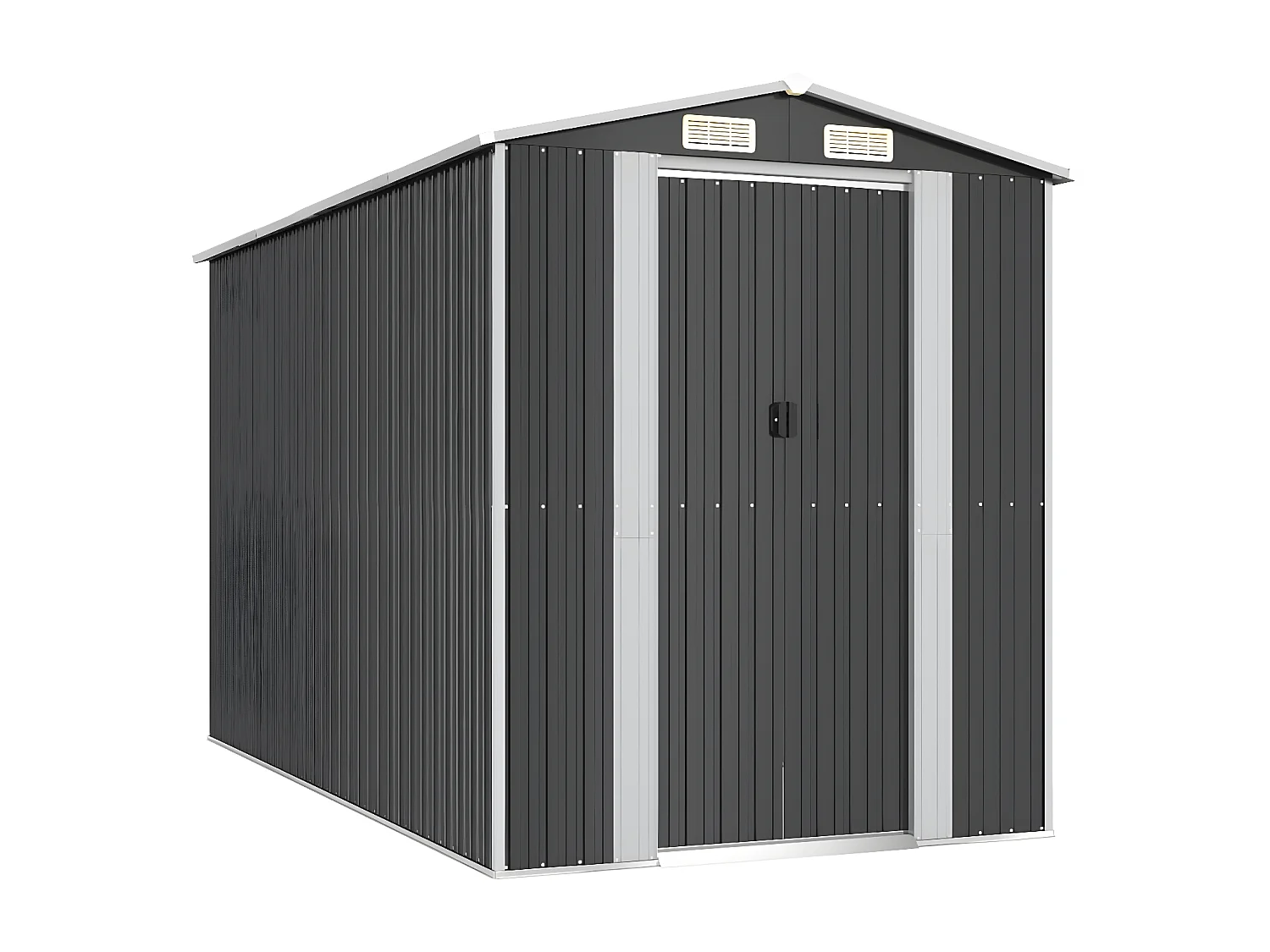 Abri de jardin Anthracite 192x357x223 Acier galvanisé