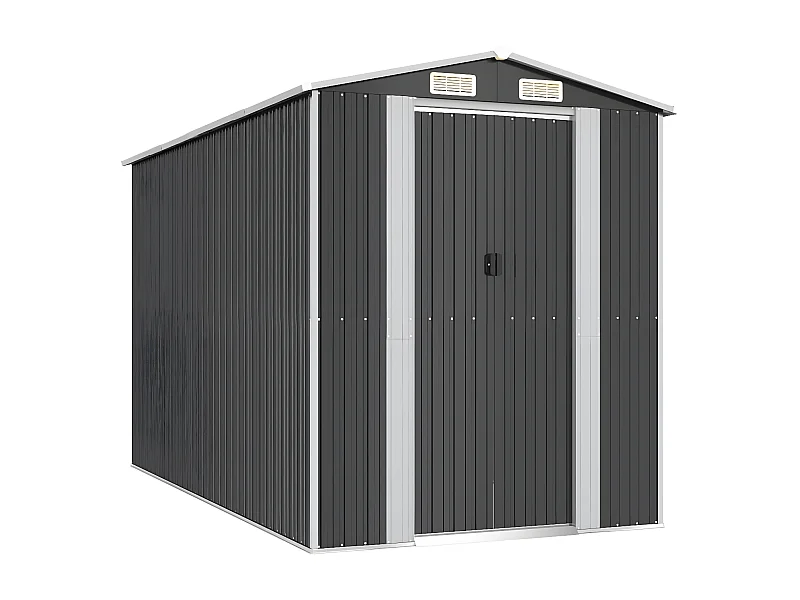 Abri de jardin Anthracite 192x357x223 Acier galvanisé