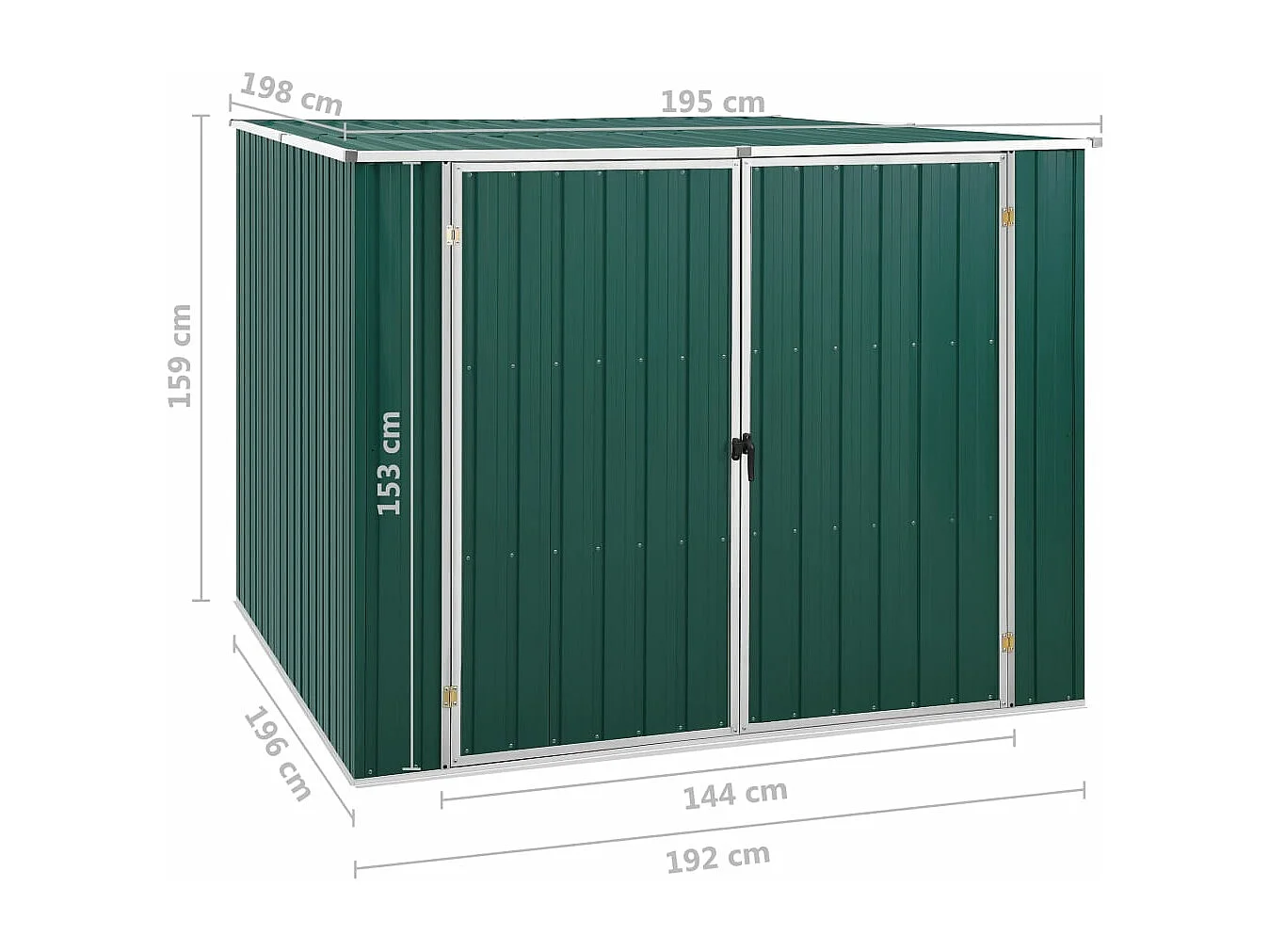 Abri de jardin Vert 195x198x159 Acier galvanisé