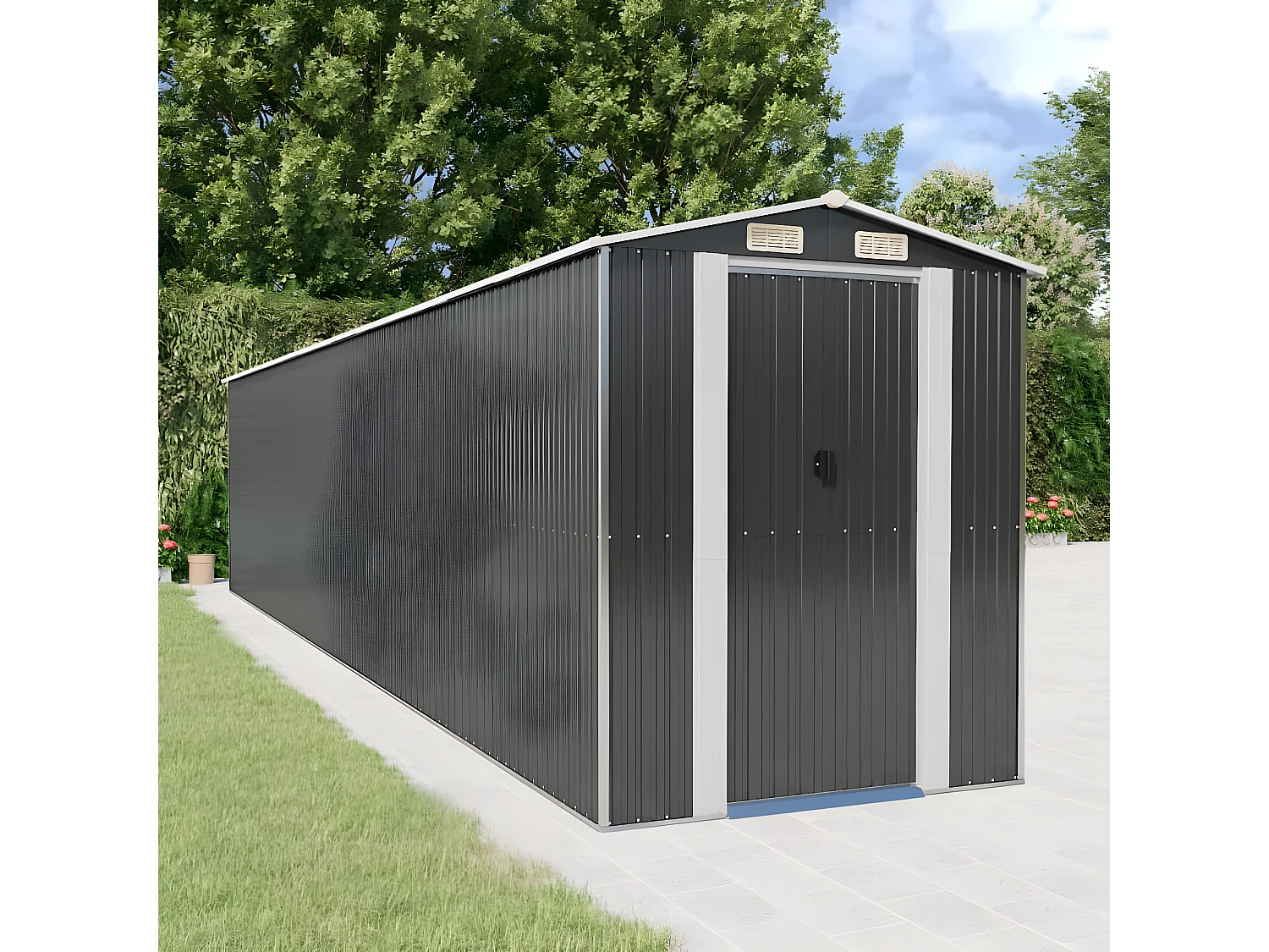 Abri de jardin Anthracite 192x938x223 Acier galvanisé