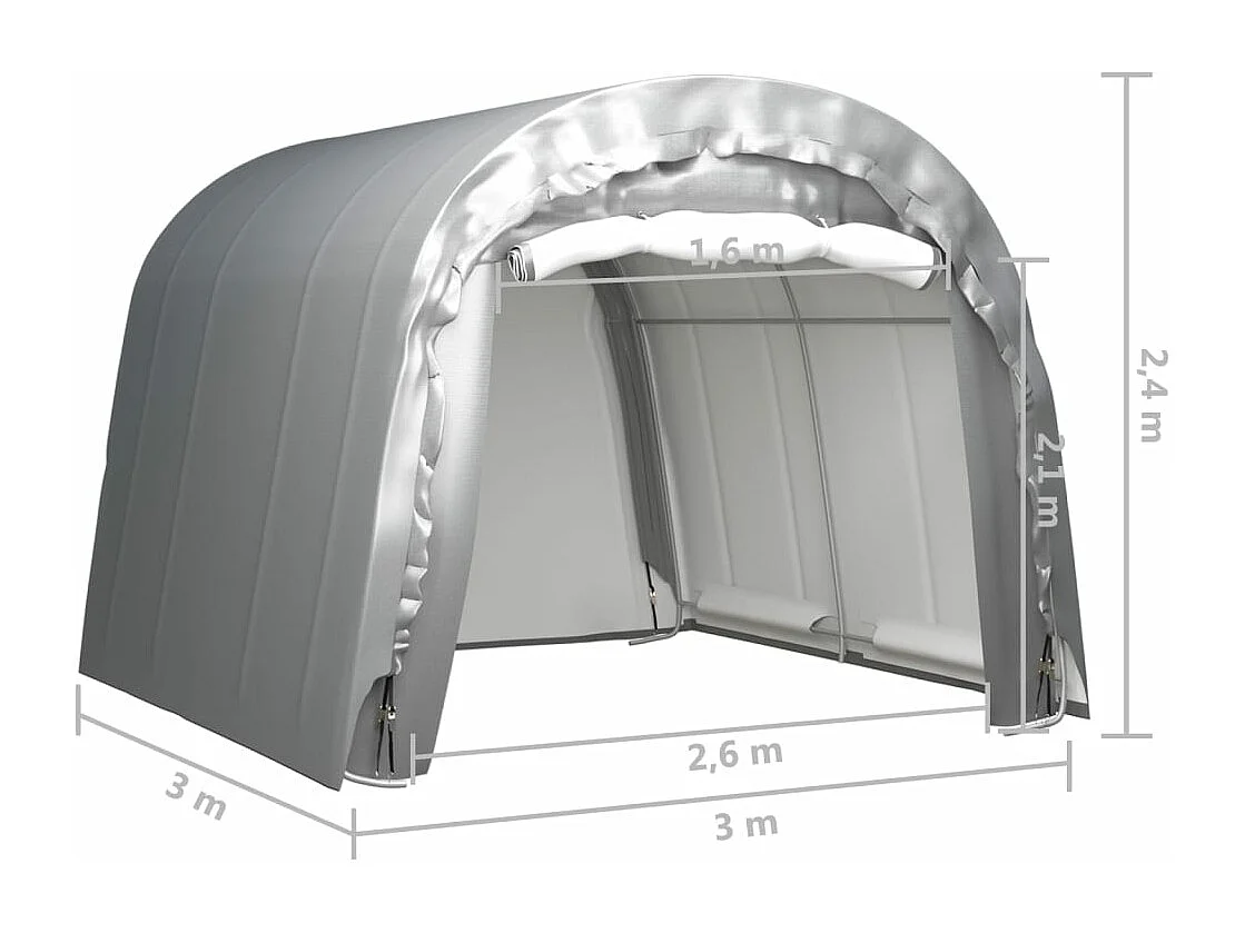Tente de rangement 300x300 Acier Gris 2