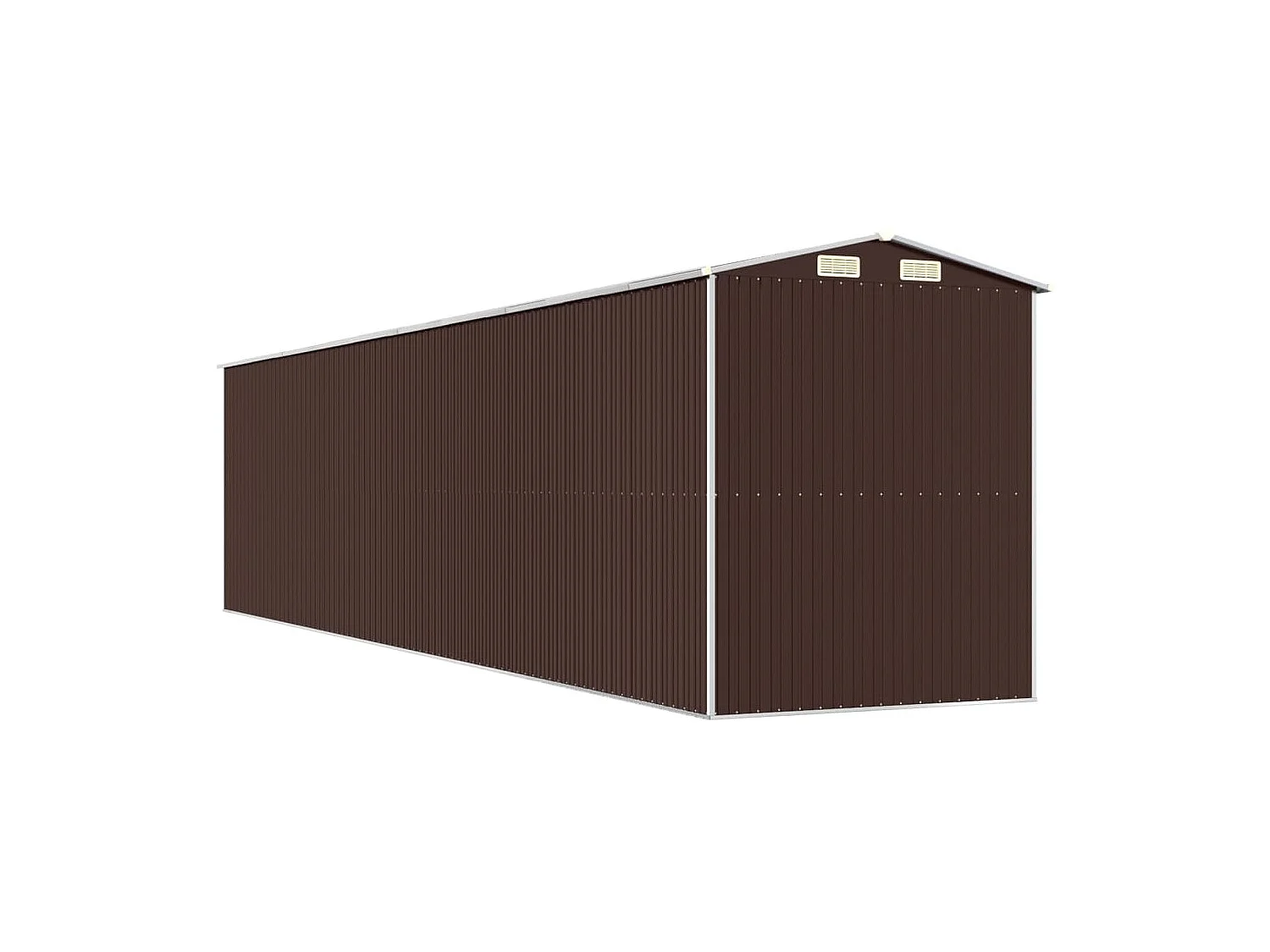 Abri de jardin Marron foncé 192x855x223 Acier galvanisé