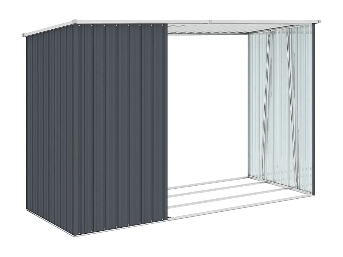 Abri à bois de jardin Anthracite 245x98x159 Acier galvanisé