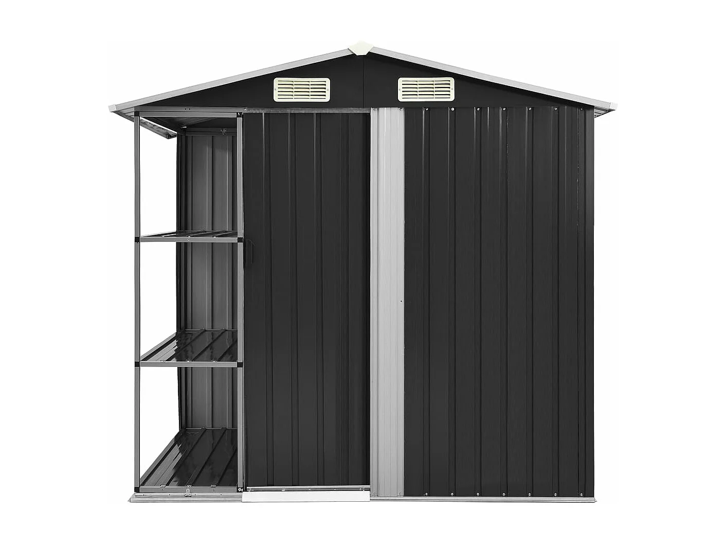 Abri de jardin avec étagère Anthracite 205x130x183 Fer