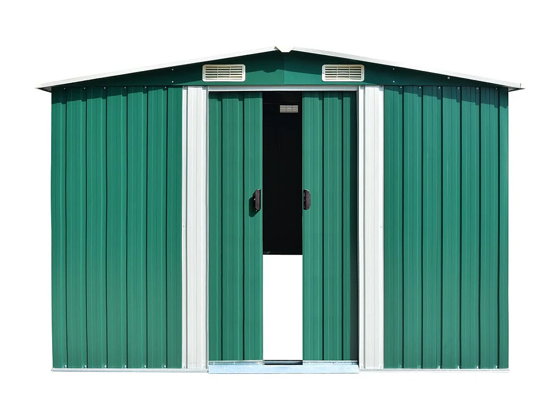 Abri de jardin 257x580x181 Métal Vert