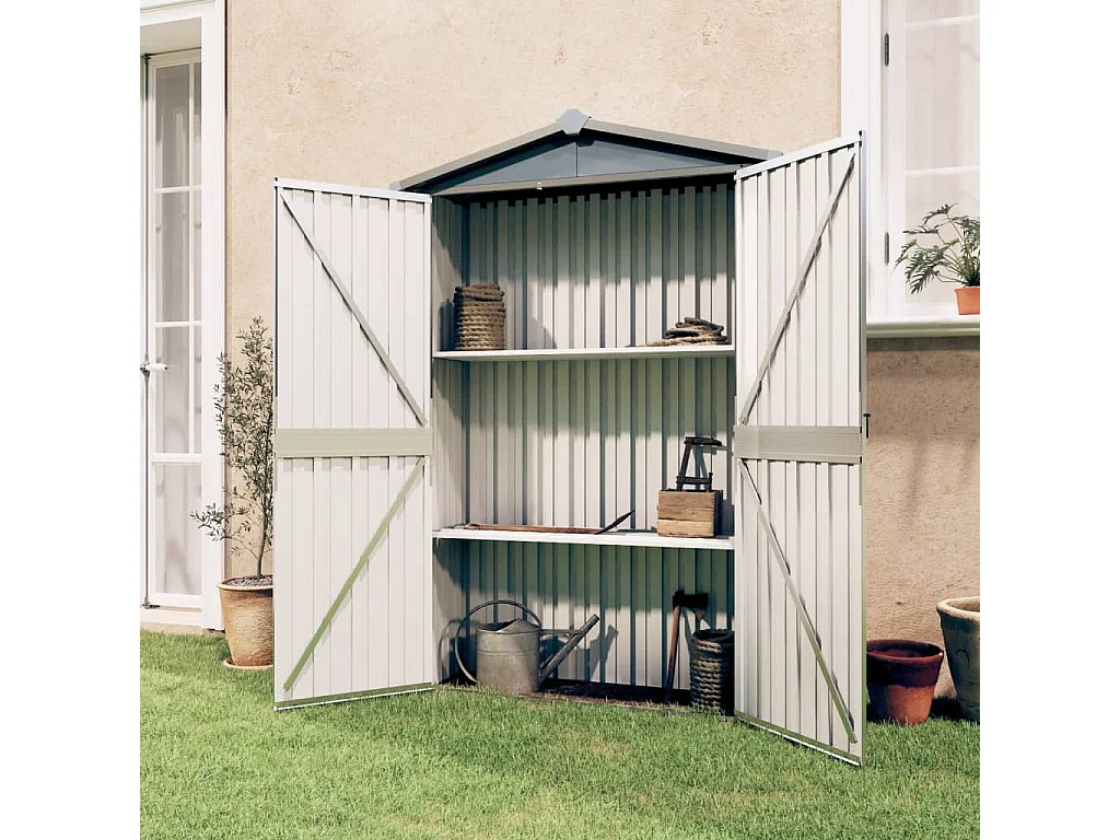 Abri de jardin Gris 107,5x46x183 Acier galvanisé