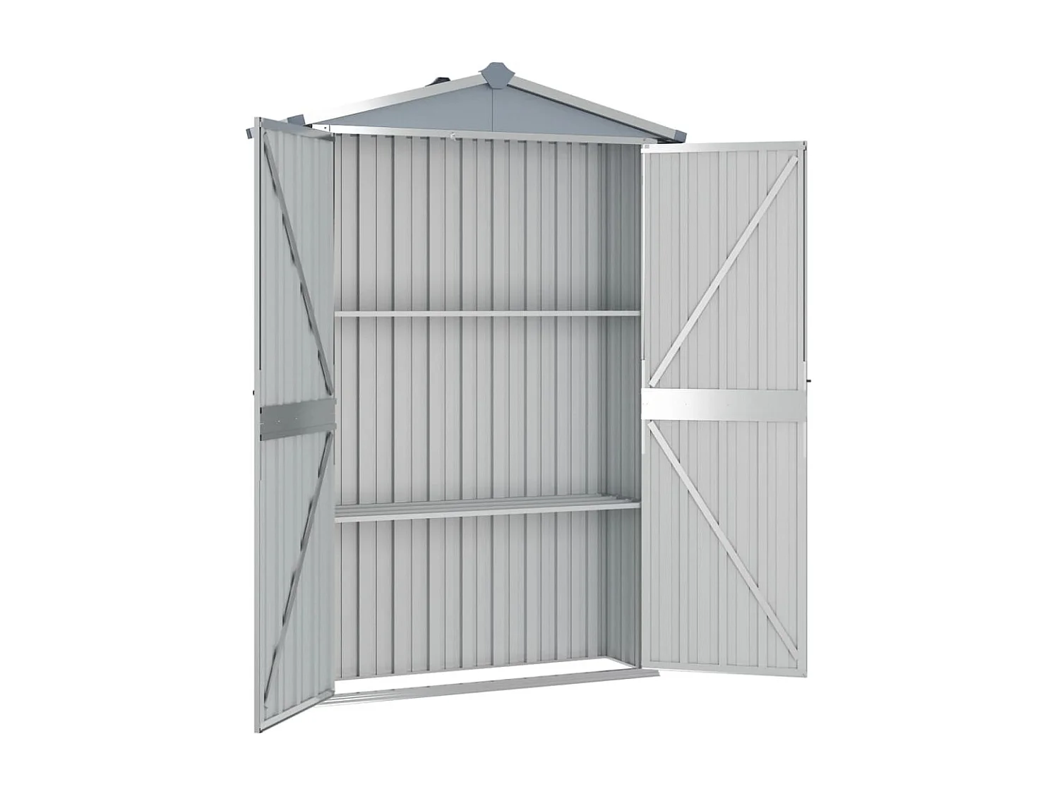 Abri de jardin Gris 107,5x46x183 Acier galvanisé