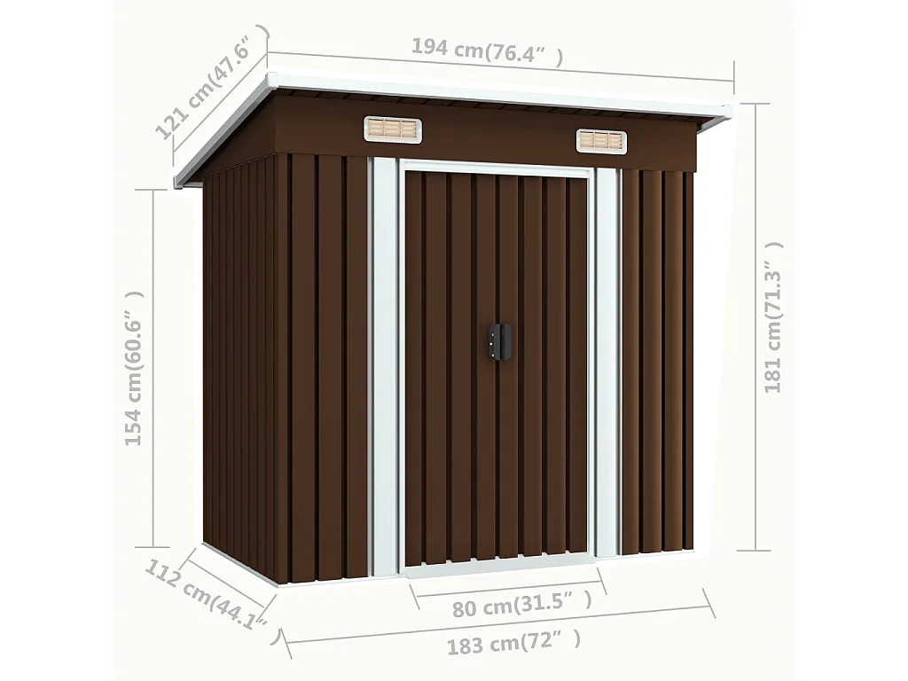 Tuinberging 194x121x181 cm staal bruin