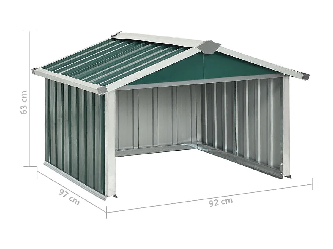 Abri tondeuse robot de jardin 92x97x63 Acier galvanisé Vert