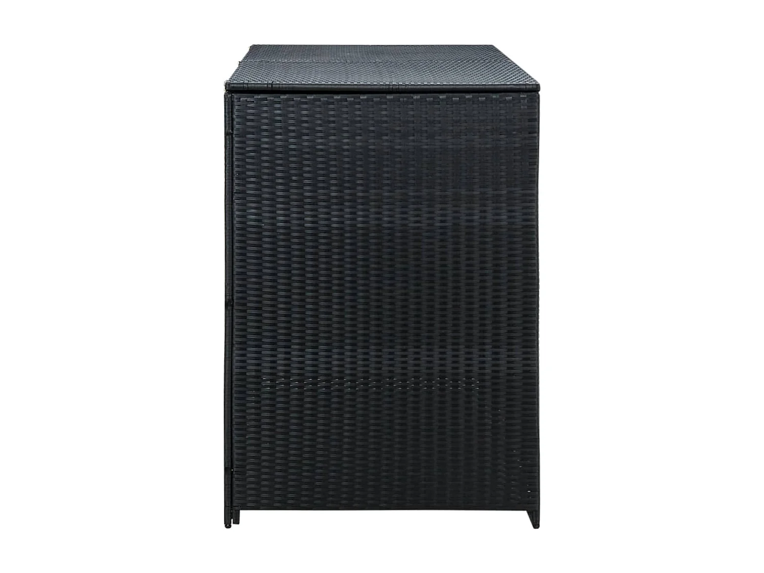 Abris pour poubelle double Résine tressée Noir 148x80x111