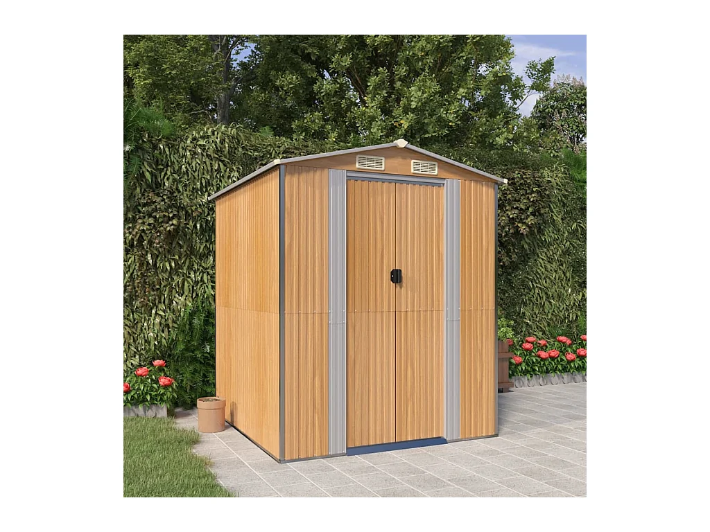Abri de jardin Marron clair 192x191x223 Acier galvanisé