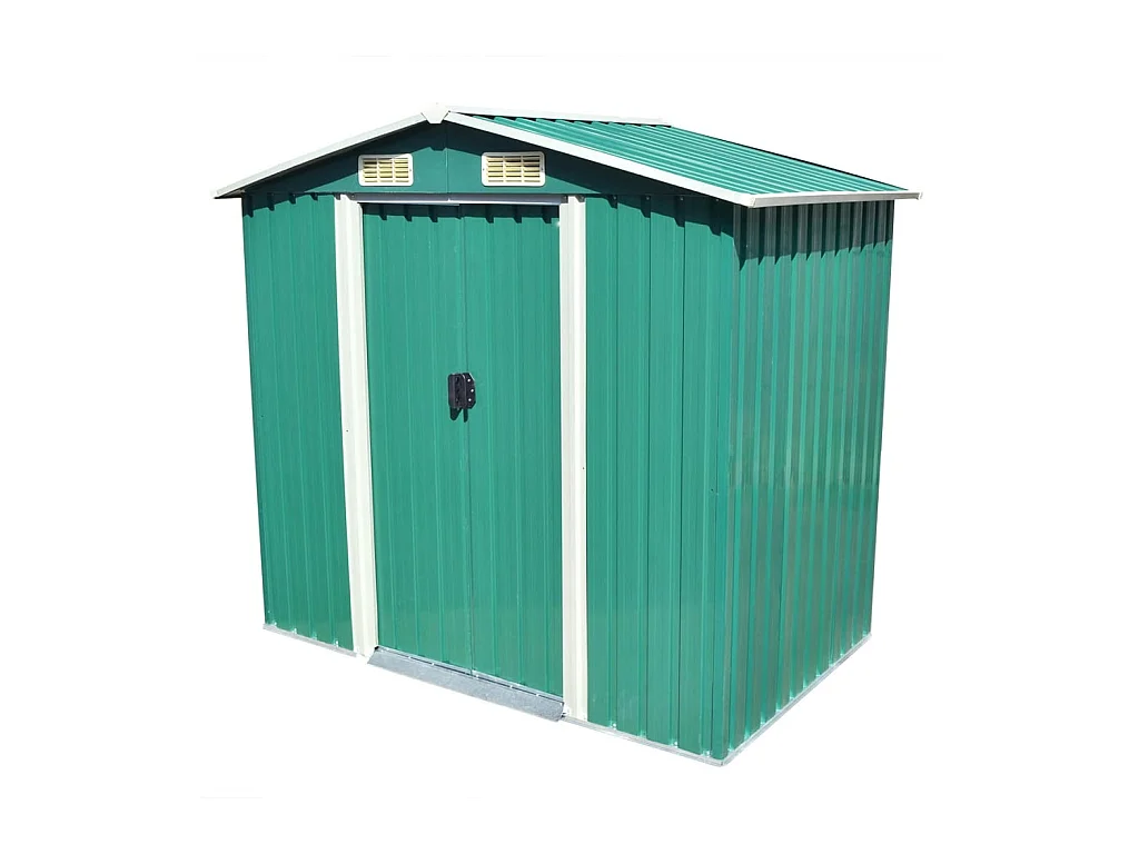 Abri de stockage pour jardin Métal Vert 204 x 132x186