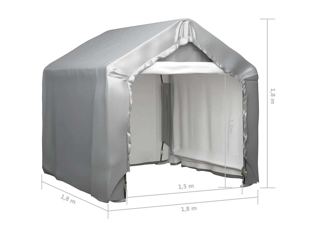 Tente de rangement Gris 180x180 Acier galvanisé