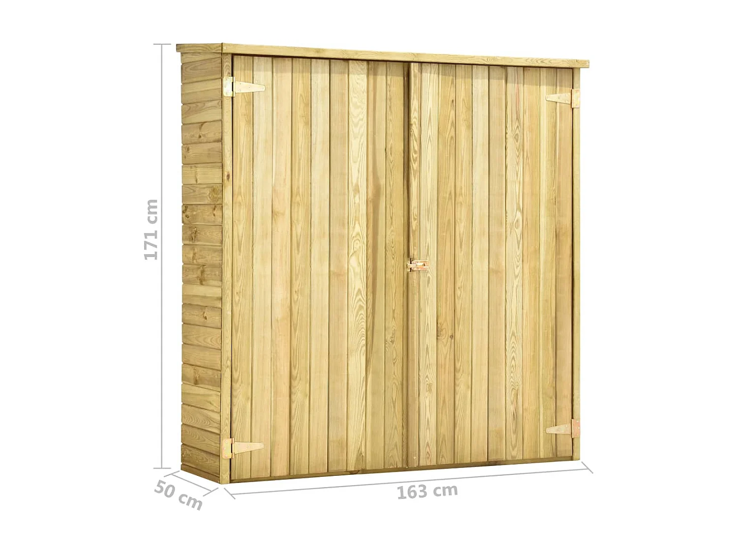 Abri à outils de jardin 163x50x171 Pinède imprégnée