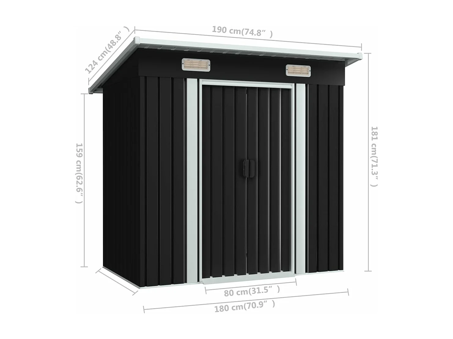 Abri de jardin Anthracite Acier