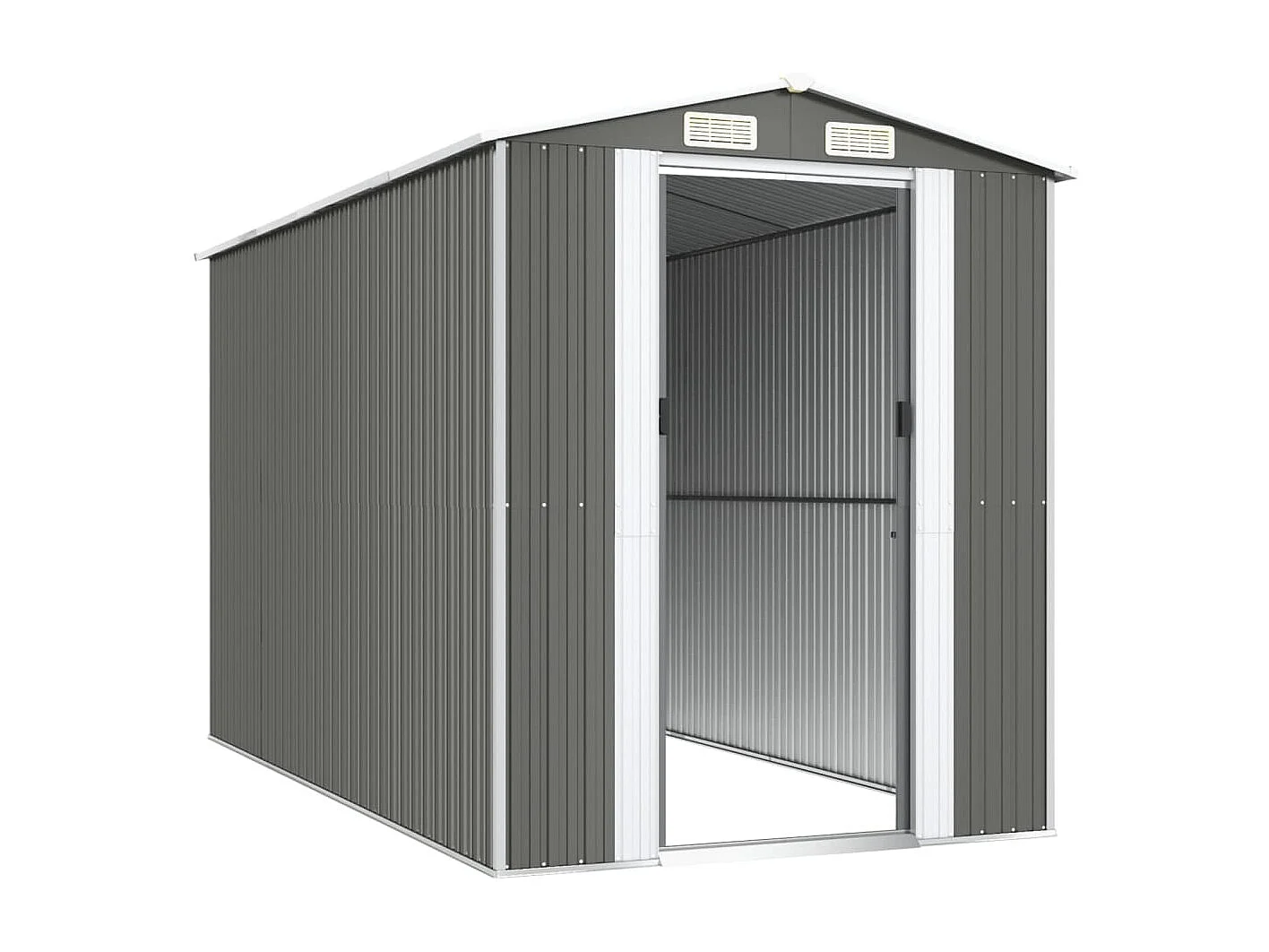 Abri de jardin Gris clair 192x357x223 Acier galvanisé