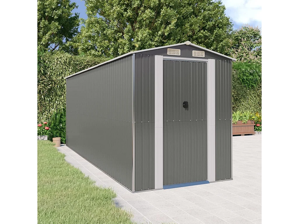 Abri de jardin Gris clair 192x523x223 Acier galvanisé