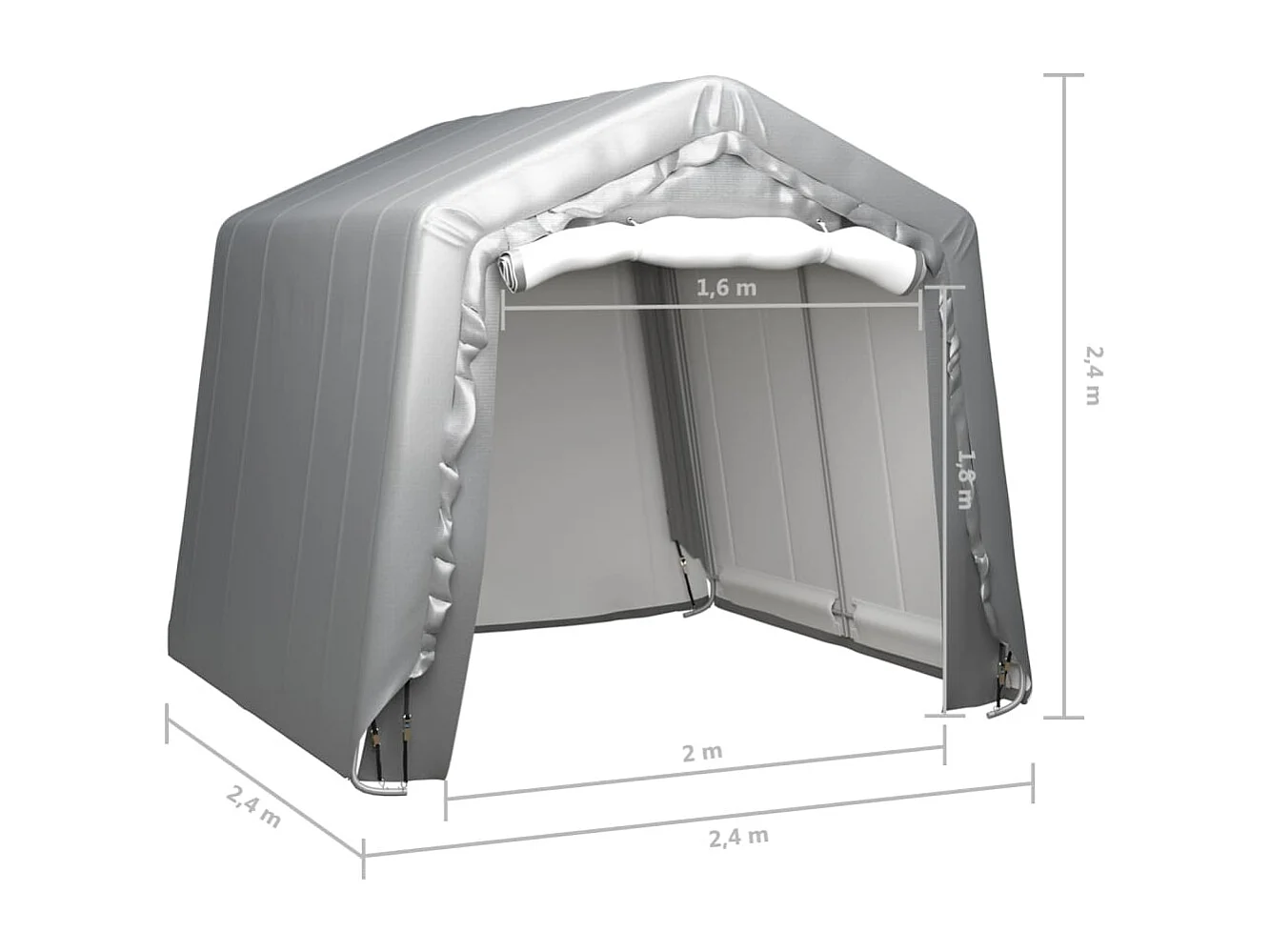 Tente de rangement 240x240 Acier Gris