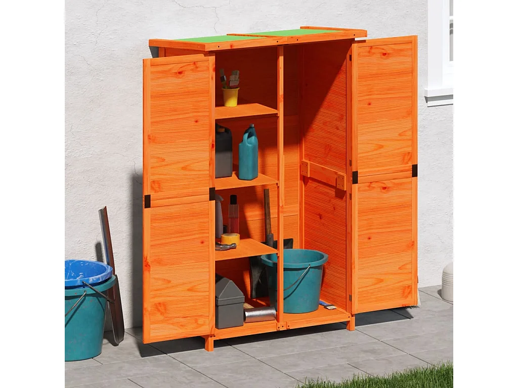 Abri à outils de jardin marron 83x57x140 bois massif pin