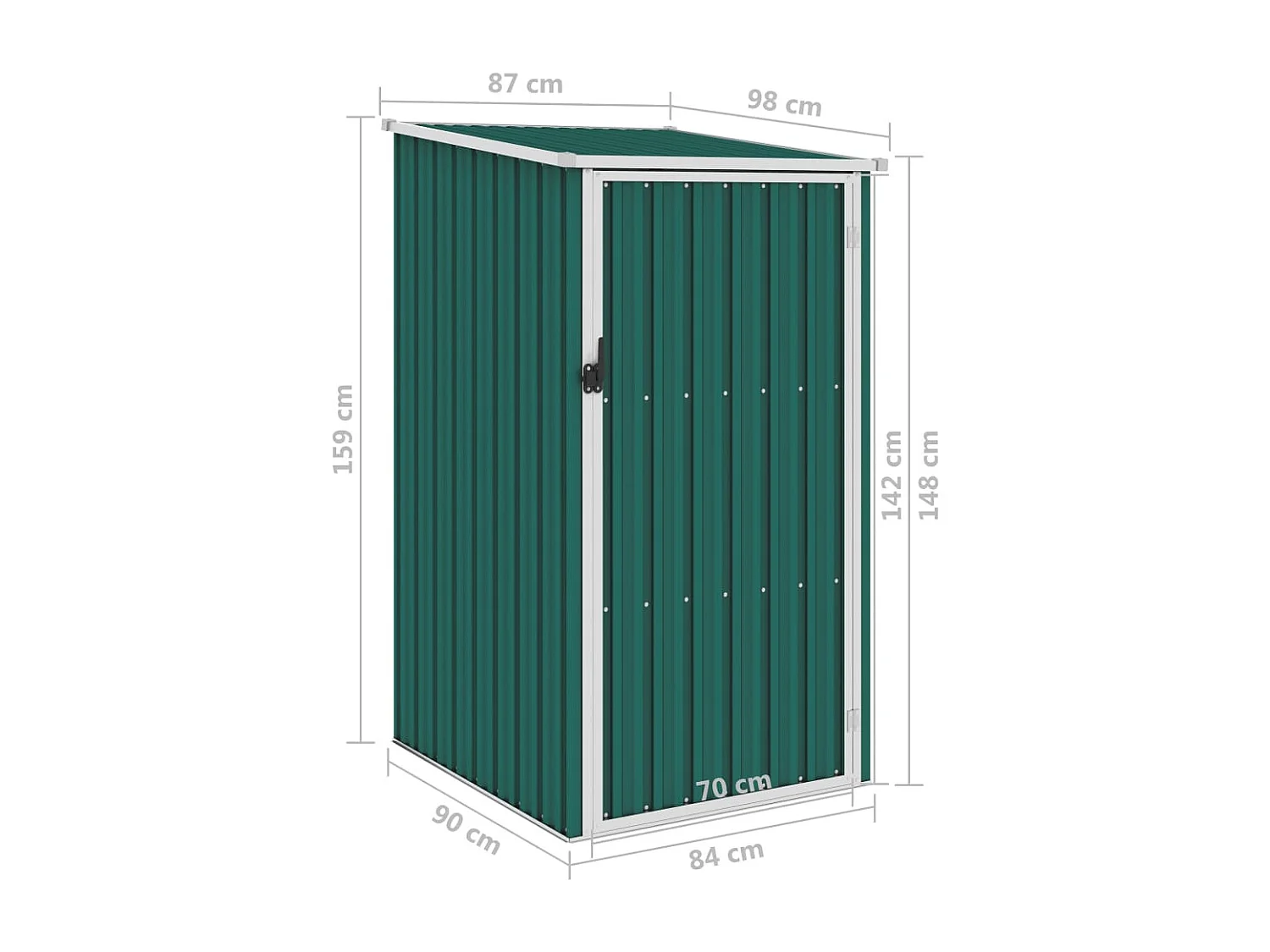 Abri de jardin Vert 87x98x159 Acier galvanisé