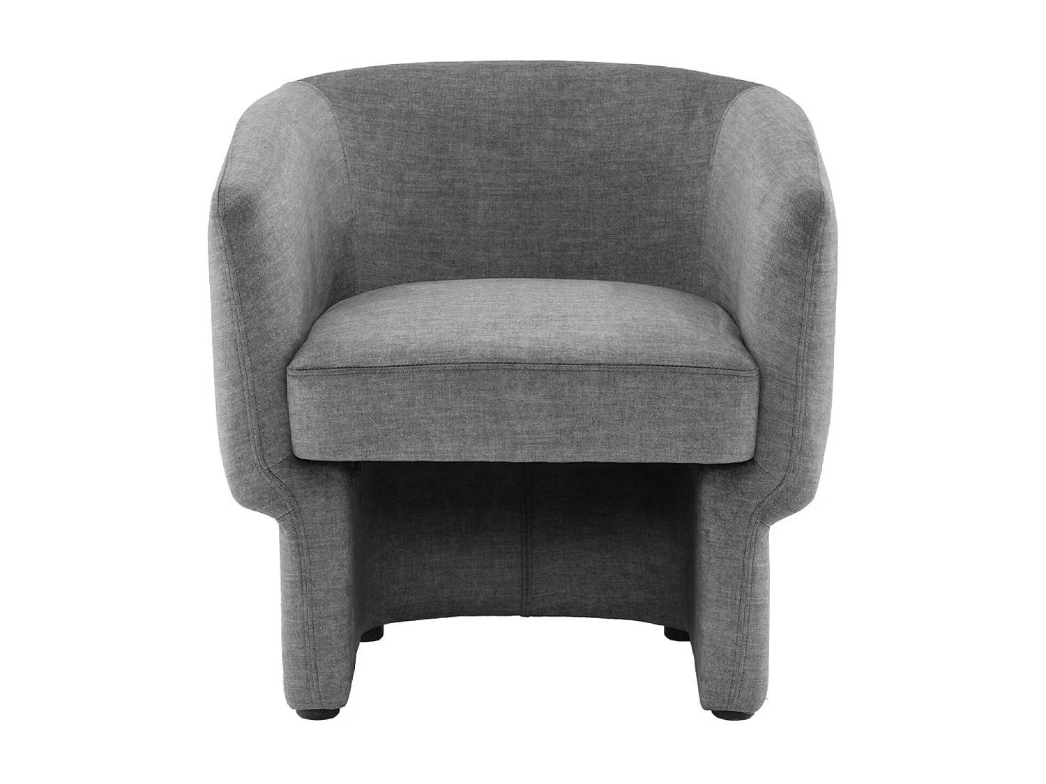 Fauteuil relax en tissu avec forme de dossier et piètement arrondis gris foncé