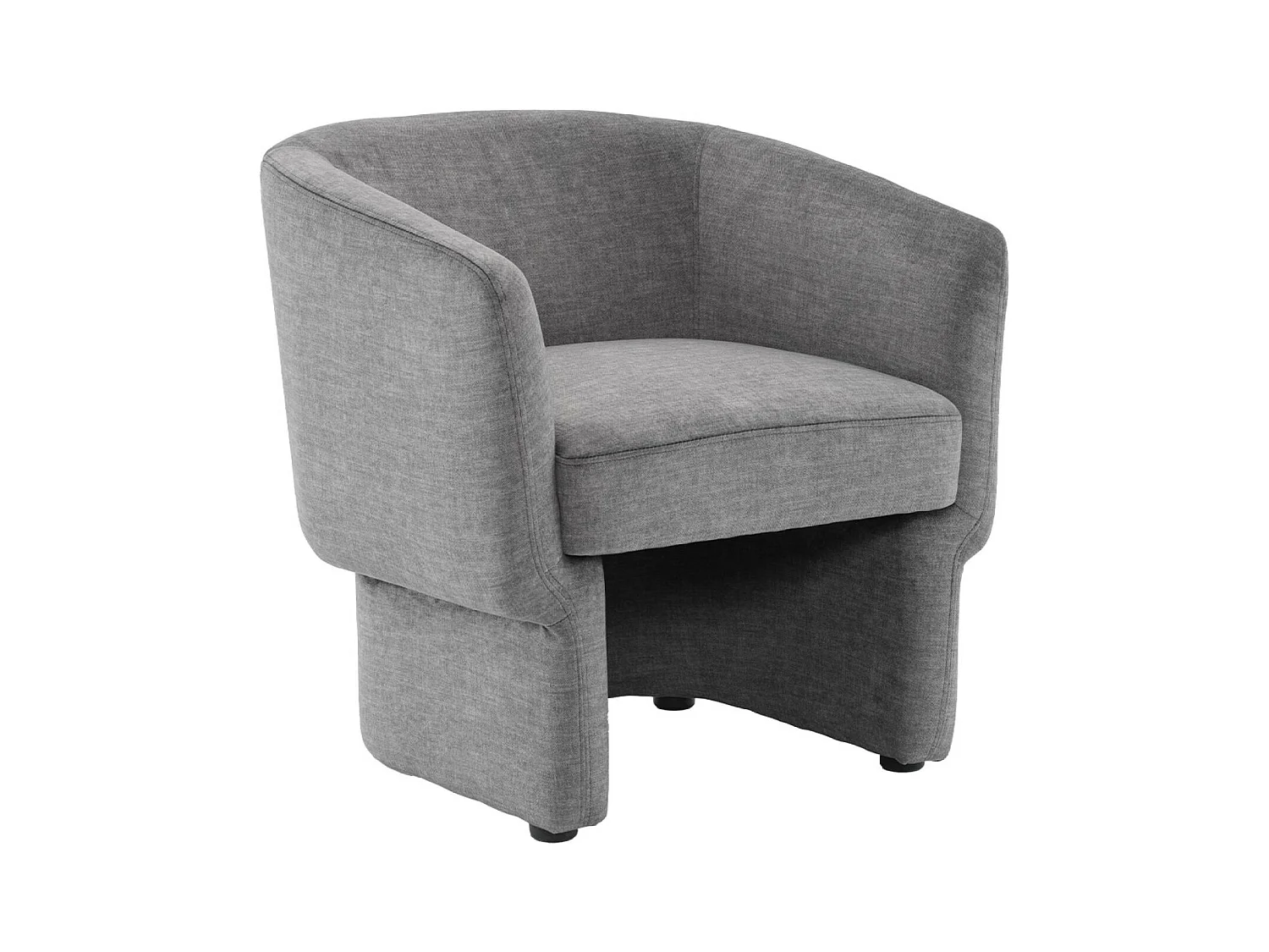 Fauteuil relax en tissu avec forme de dossier et piètement arrondis gris foncé