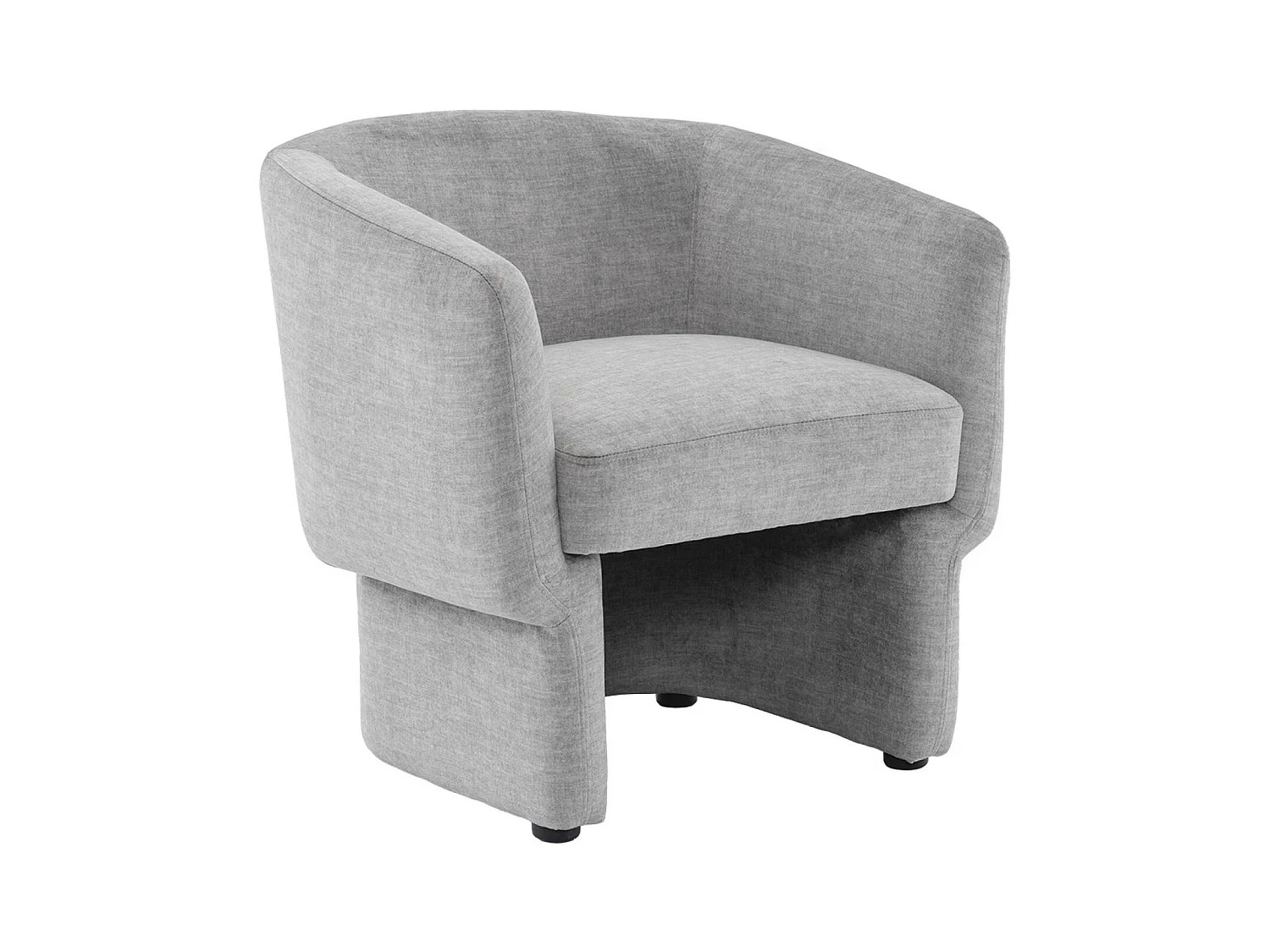 Fauteuil relax en tissu avec forme de dossier et piètement arrondis gris clair
